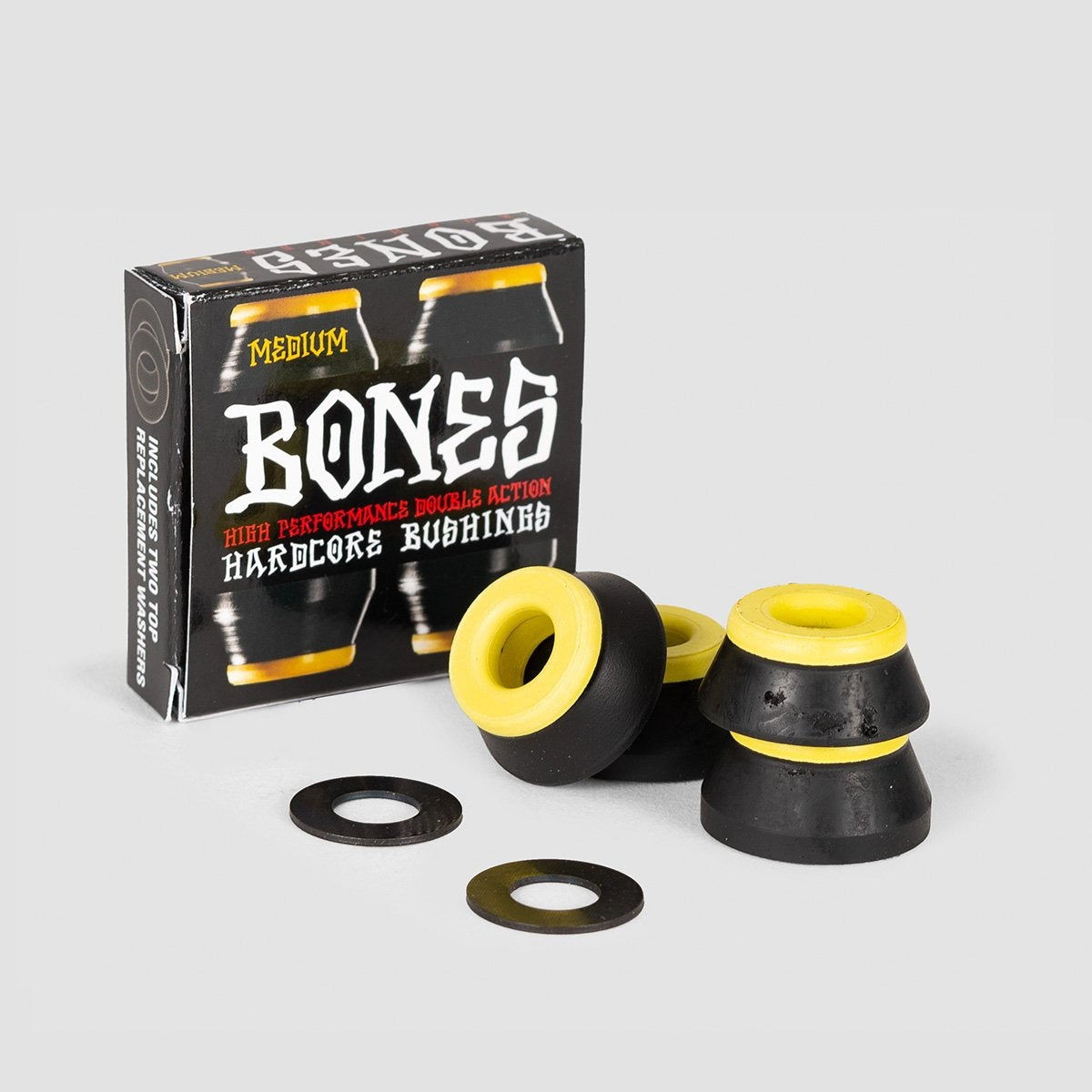 Bones Hardcore Bushings Medium Yellow/Black x2 - Skateboard