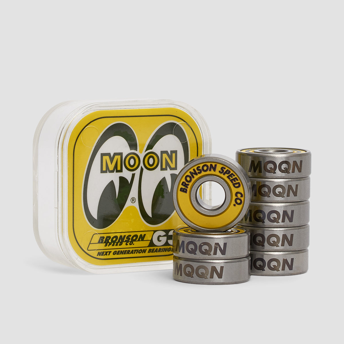 Bronson X MOONEYES G3 Bearings x8 Silver/Yellow