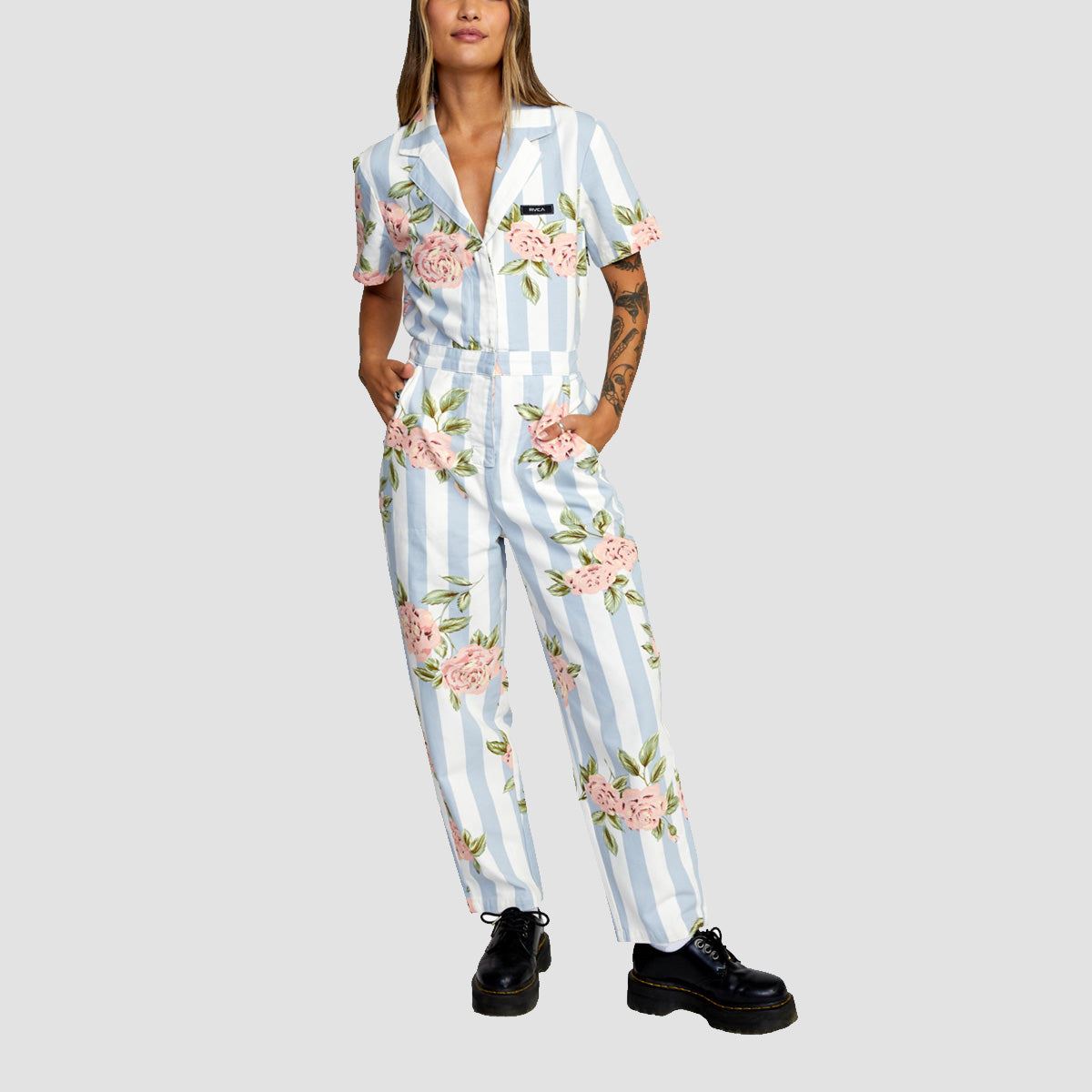 RVCA Nightshift Jumpsuit Cloud - Womens