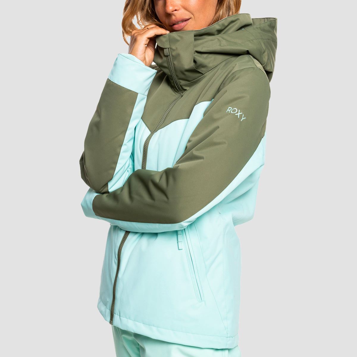 Roxy Free Jet Block 10K Snow Jacket Fair Aqua - Womens