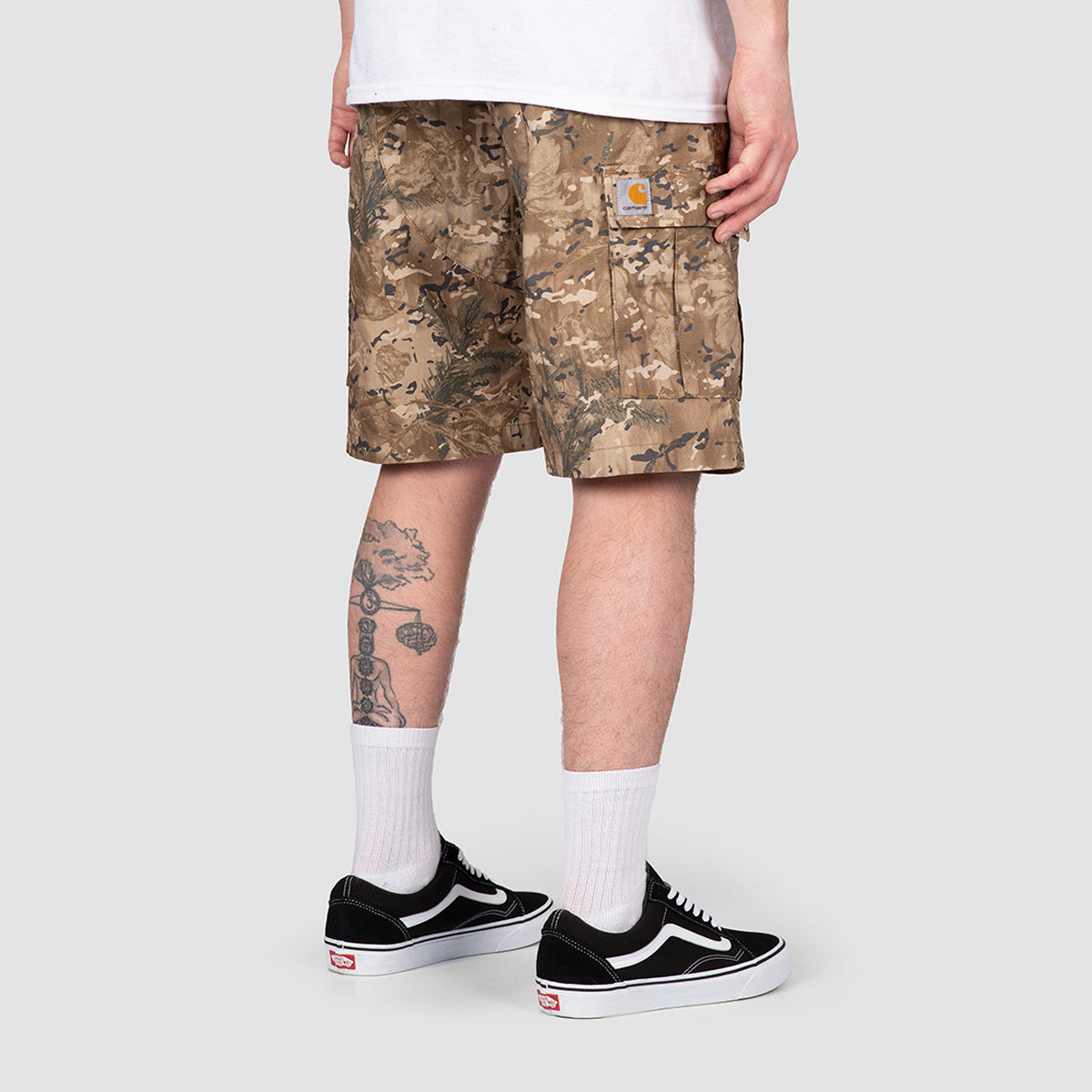 Carhartt WIP Aviation Shorts Camo Combi Desert Rinsed