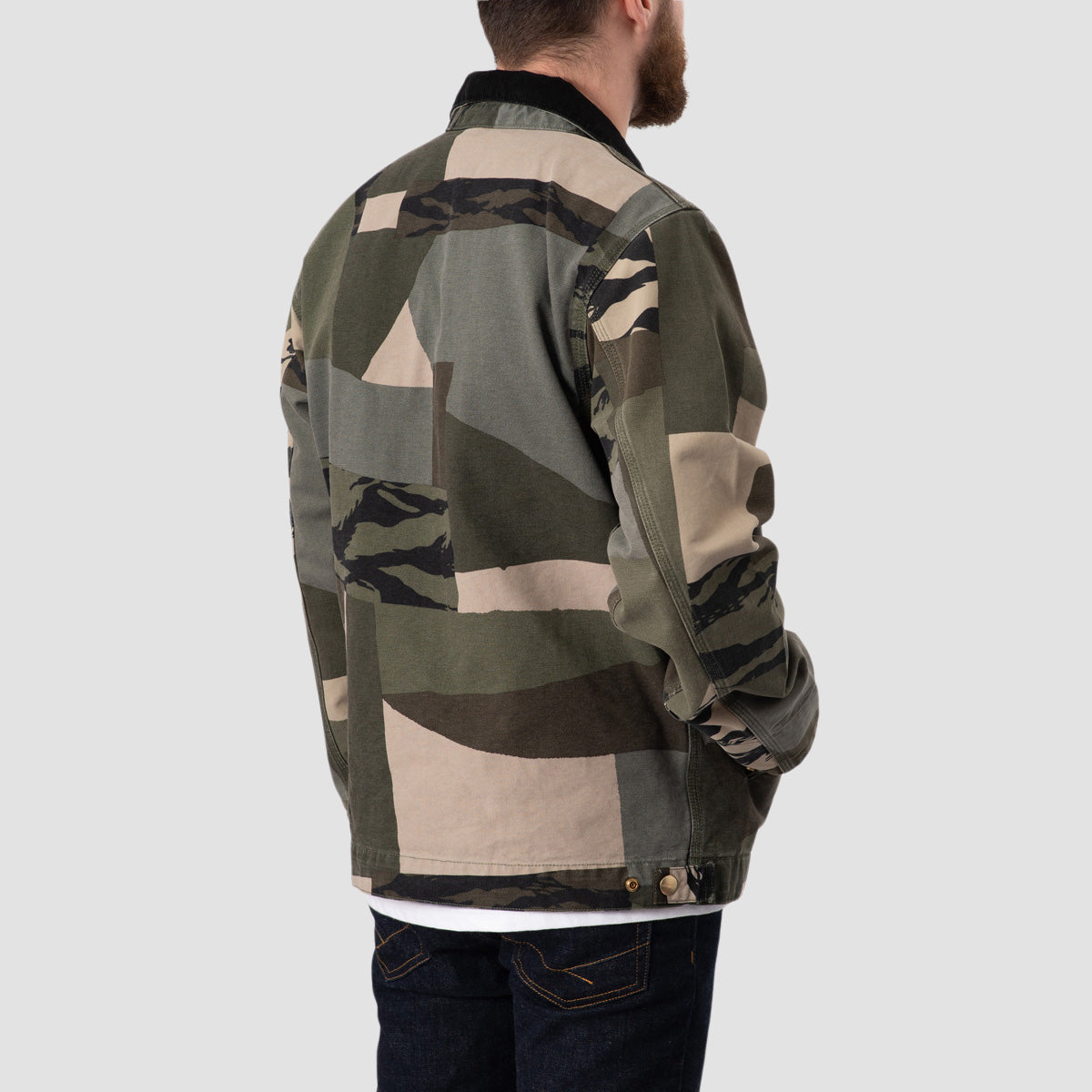 Carhartt WIP Detroit Jacket Camo Mend/Black stone washed