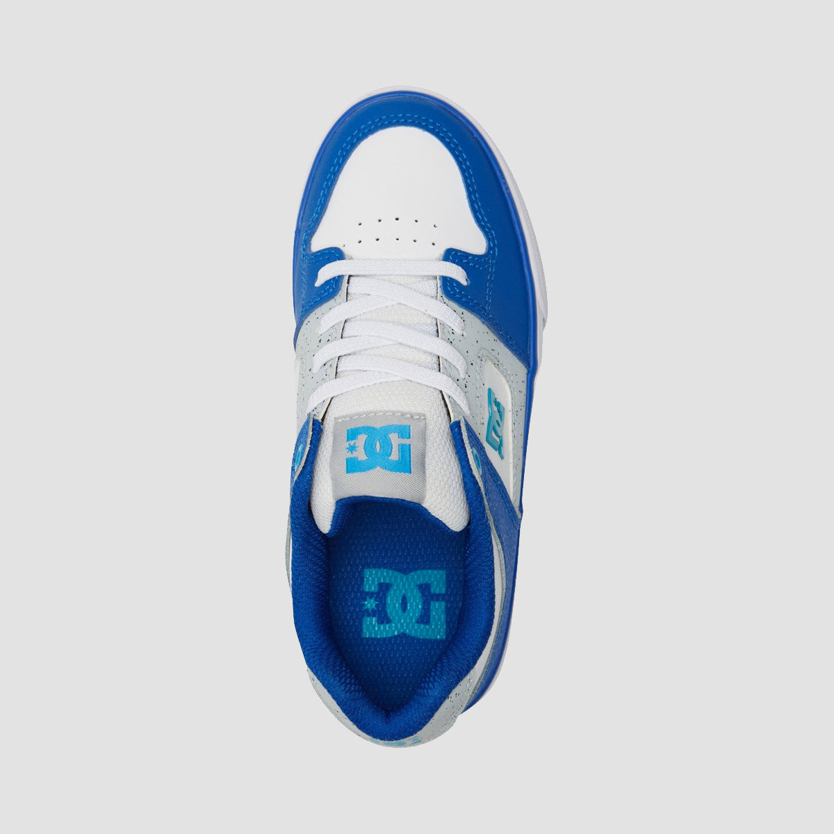 DC Pure Elastic Shoes - White/Grey/Blue - Kids