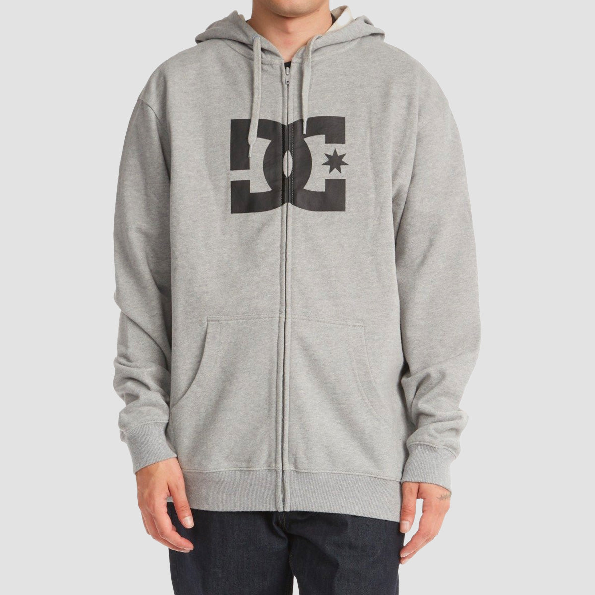 DC Star Zip Hoodie Heather Grey