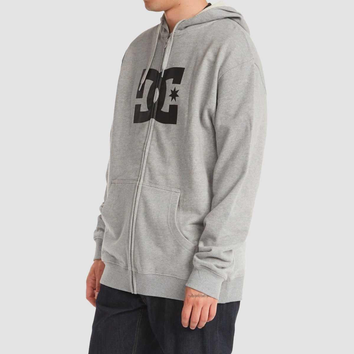 DC Star Zip Hoodie Heather Grey