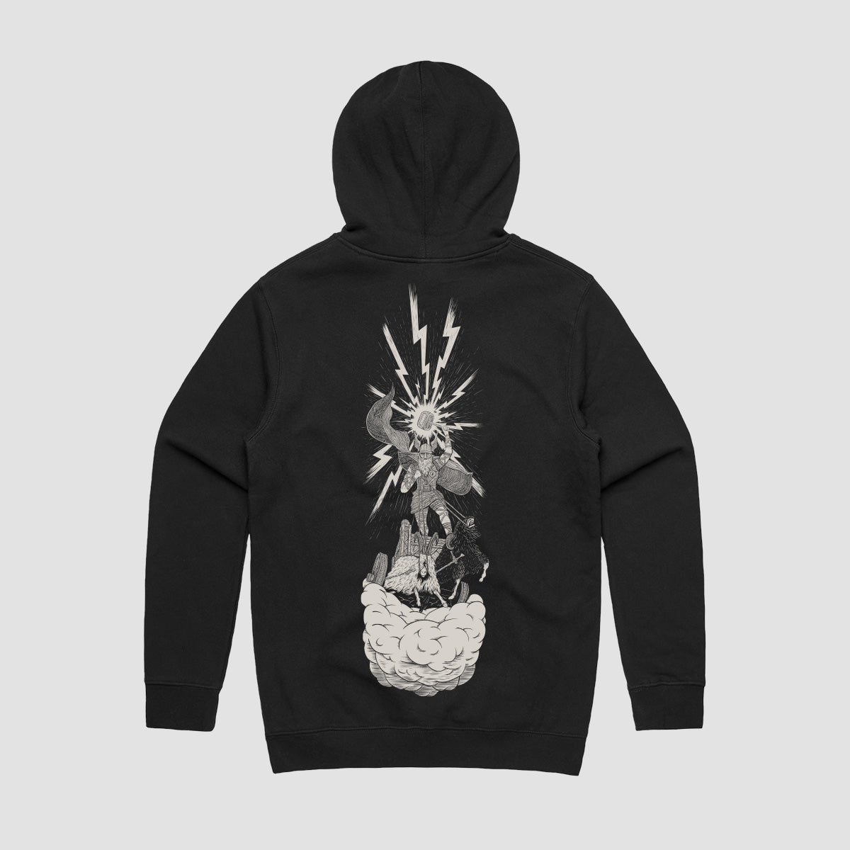 Heathen Thor Pullover Hoodie Black