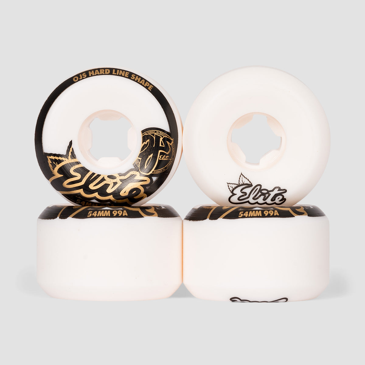 OJ Hard line 99a Elite Skateboard Wheels White 54mm