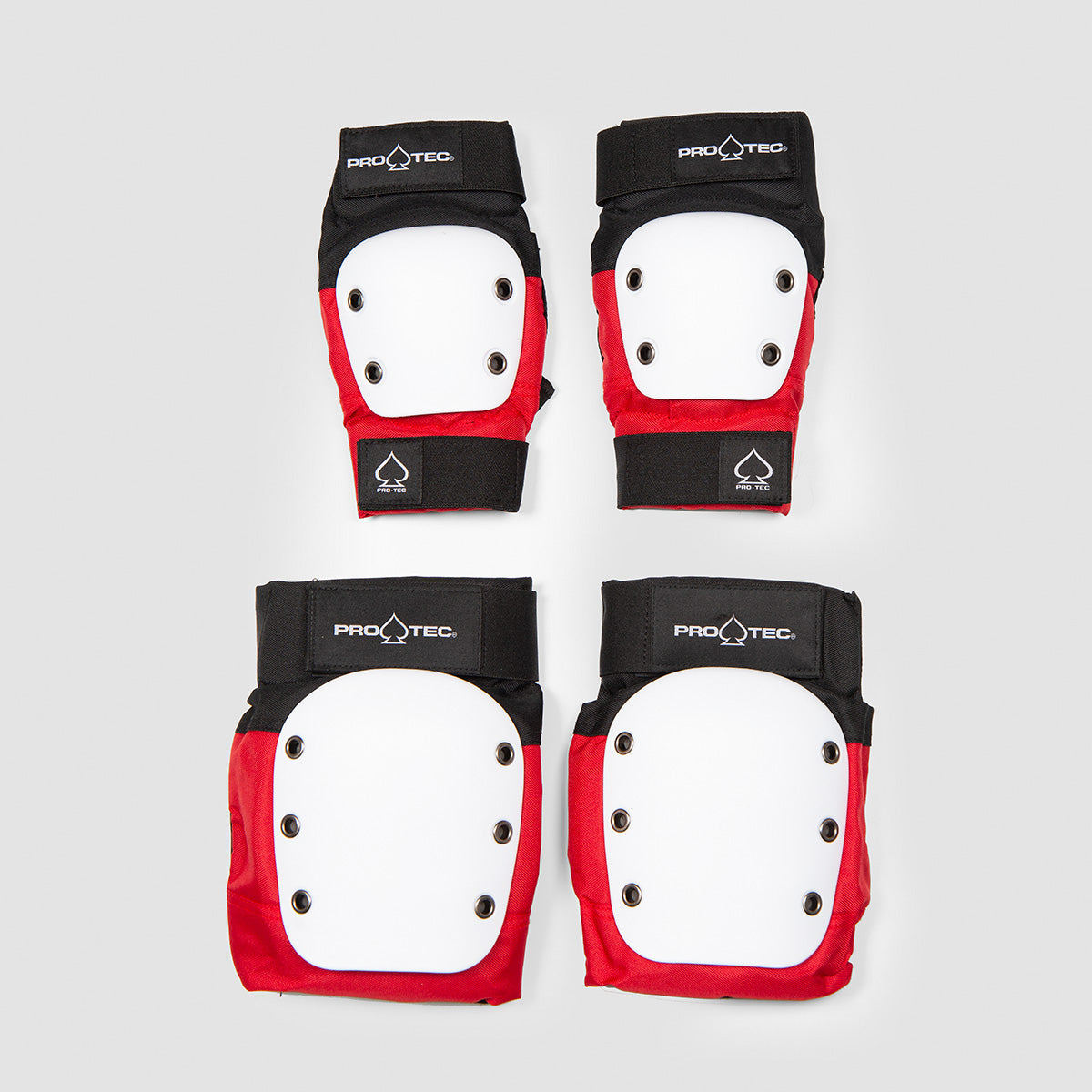 Protec Knee And Elbow Street Pad Set Red/White/Black