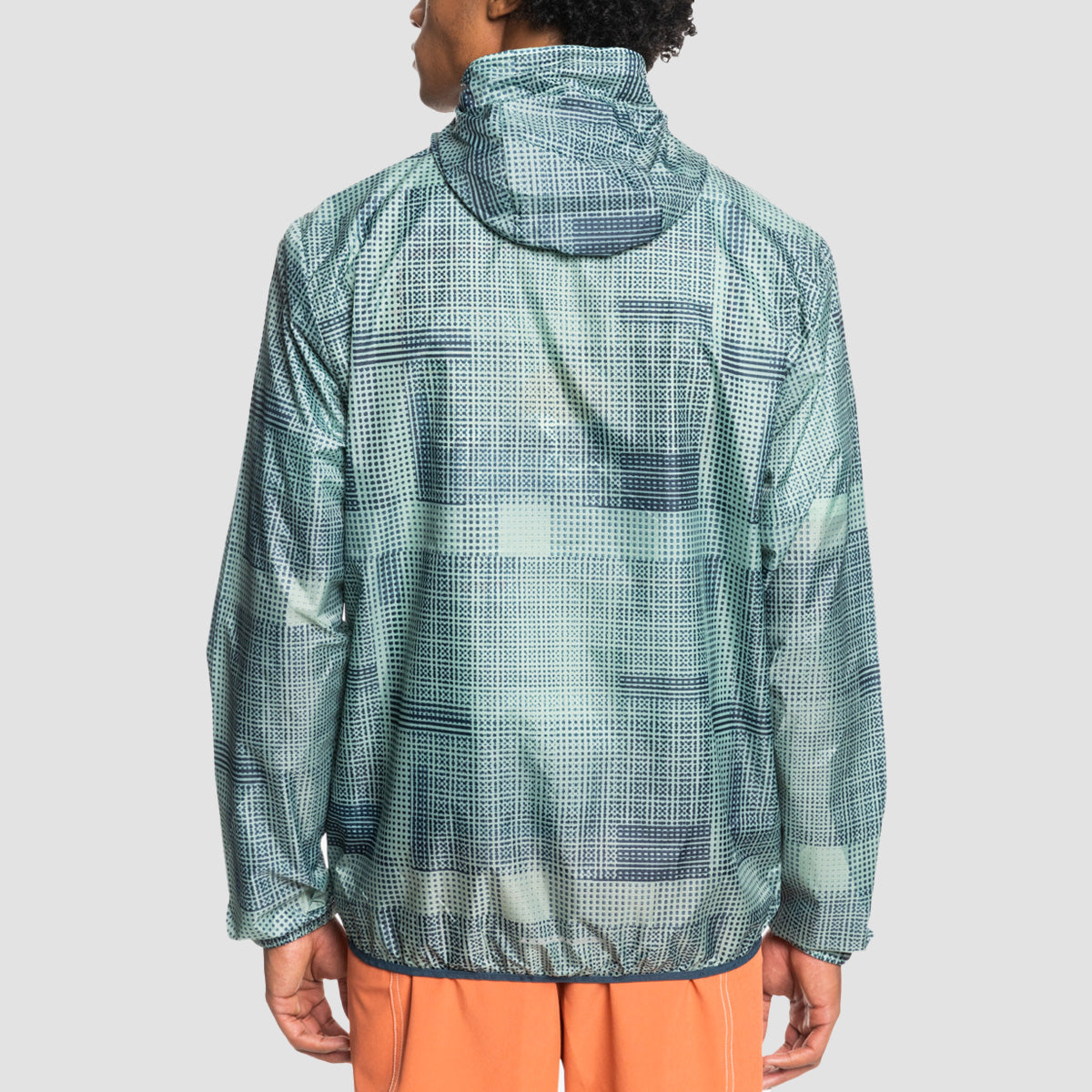 Quiksilver Summit Run Windbreaker Jacket Frosty Green Grids