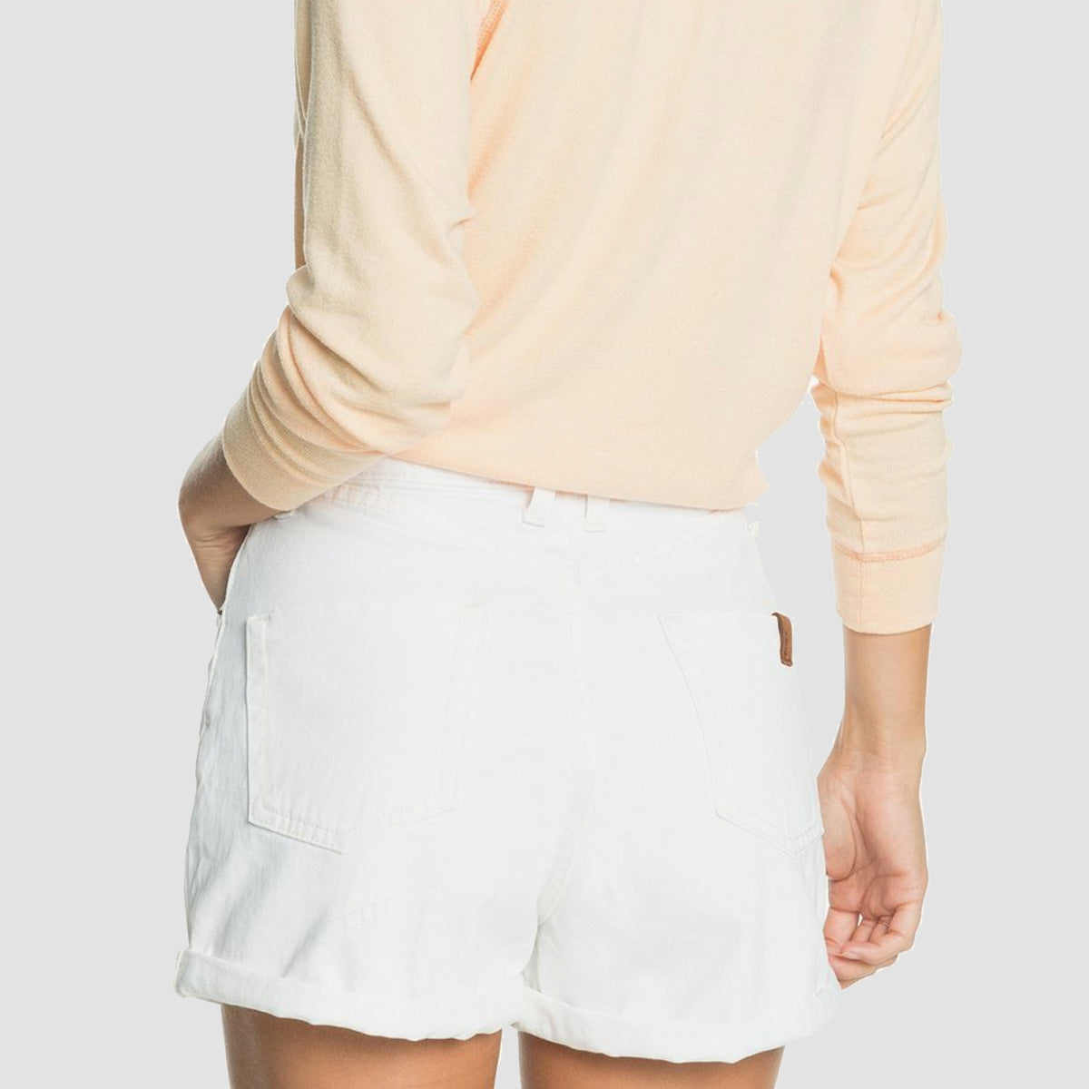 Roxy Authentic Denim Shorts Off White - Womens