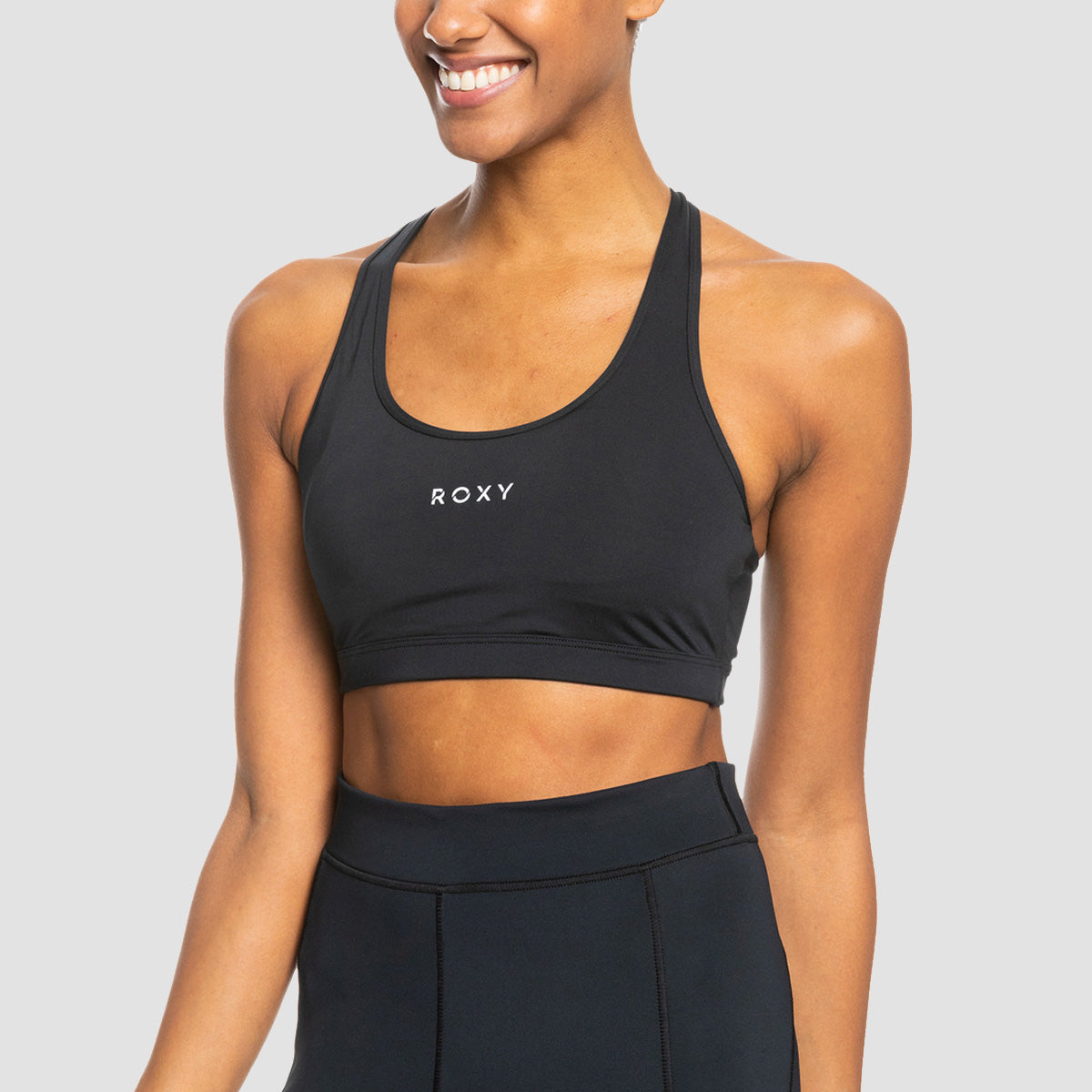 Roxy Back To You Medium Support Sports Bra Anthracite - Womens
