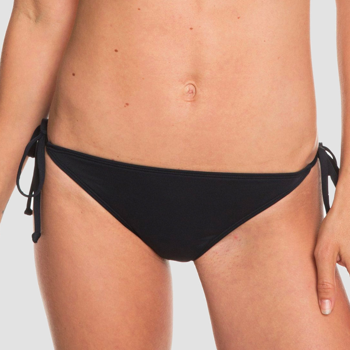 Roxy Beach Classics Regular Tie-Side Bikini Bottoms True Black - Womens
