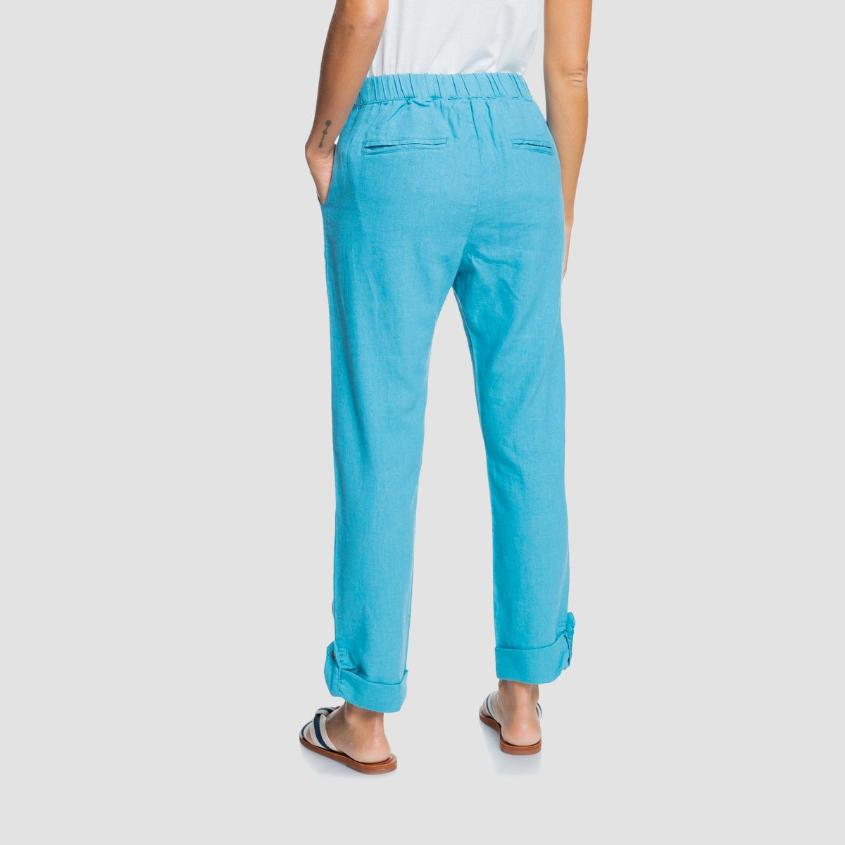 Roxy On The Seashore Linen Trousers Adriatic Blue - Womens