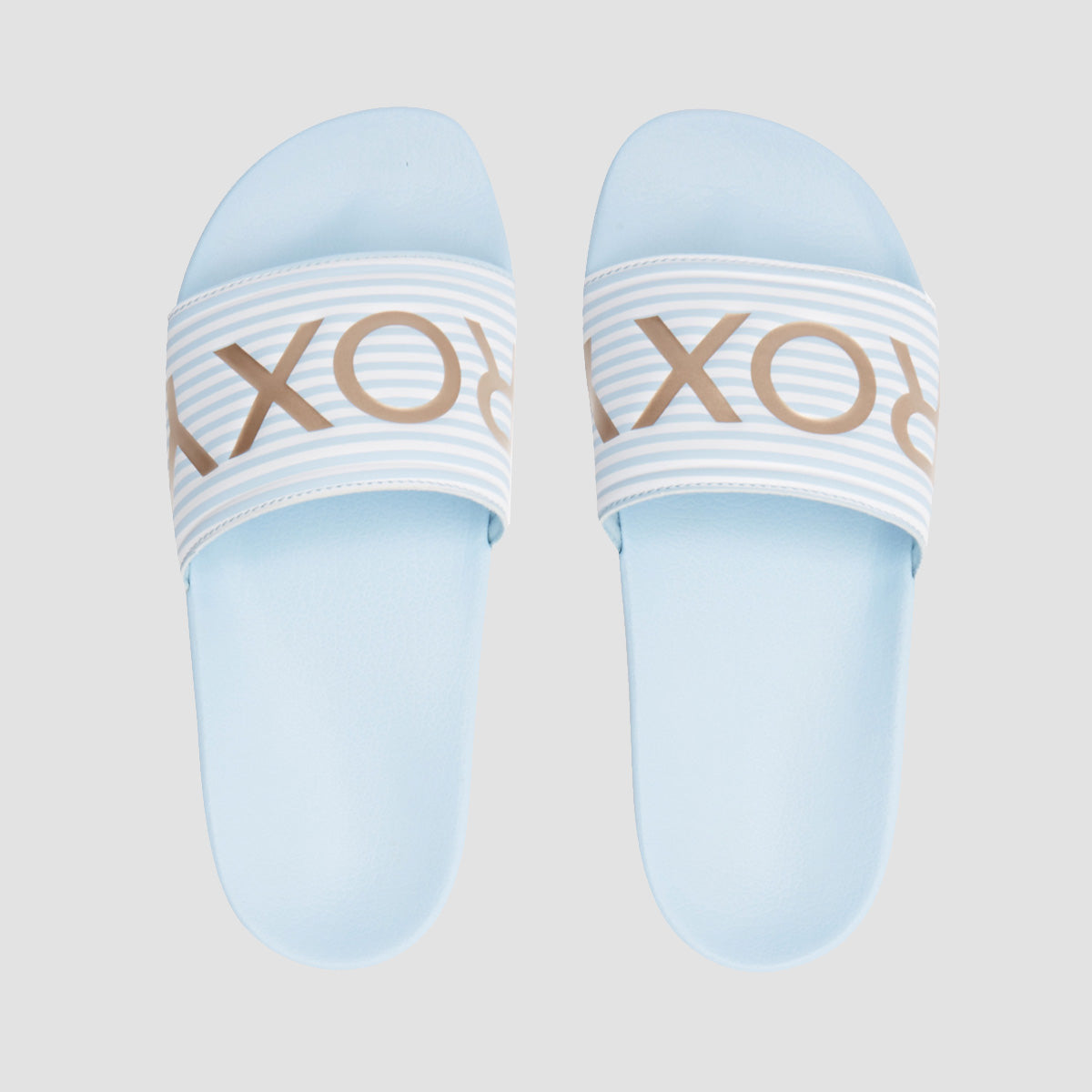 Roxy Slippy II Slides Light Blue - Womens