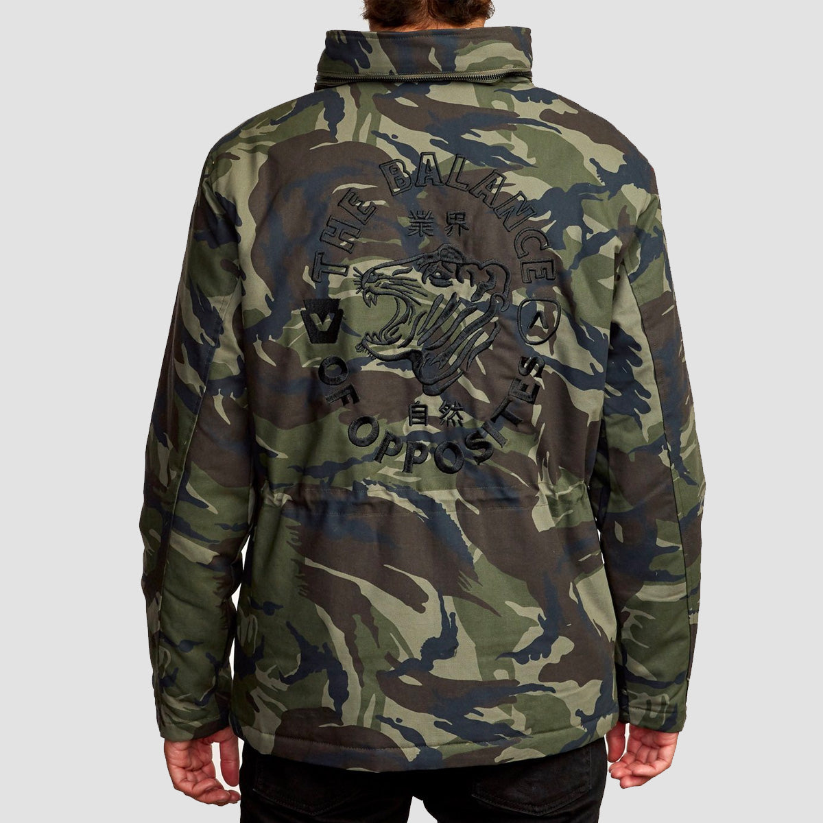 RVCA Field Canvas Coat Woodland Camo