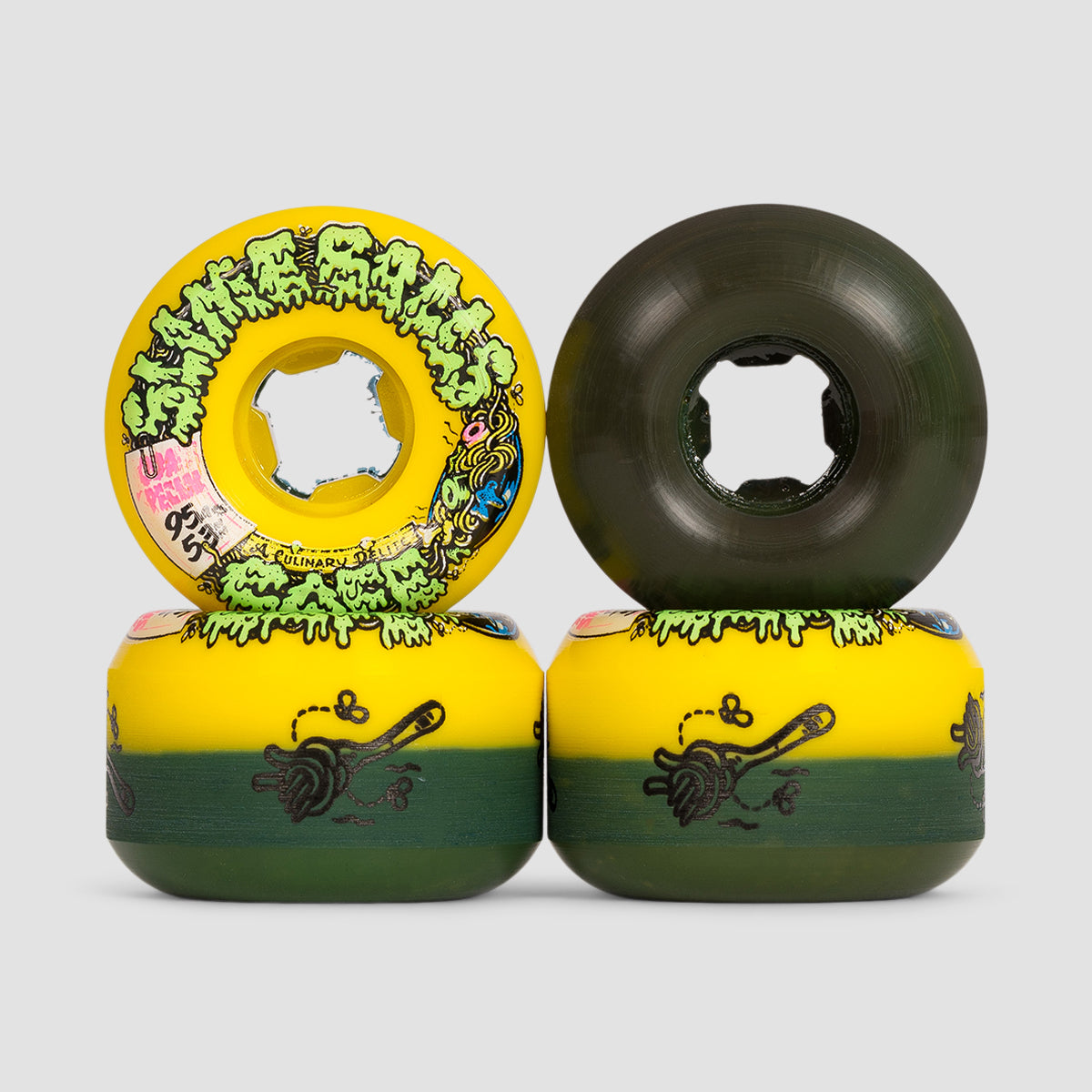 Slime Balls Double Take Cafe Vomit Mini 95a Skateboard Wheels Yellow/Black 53mm