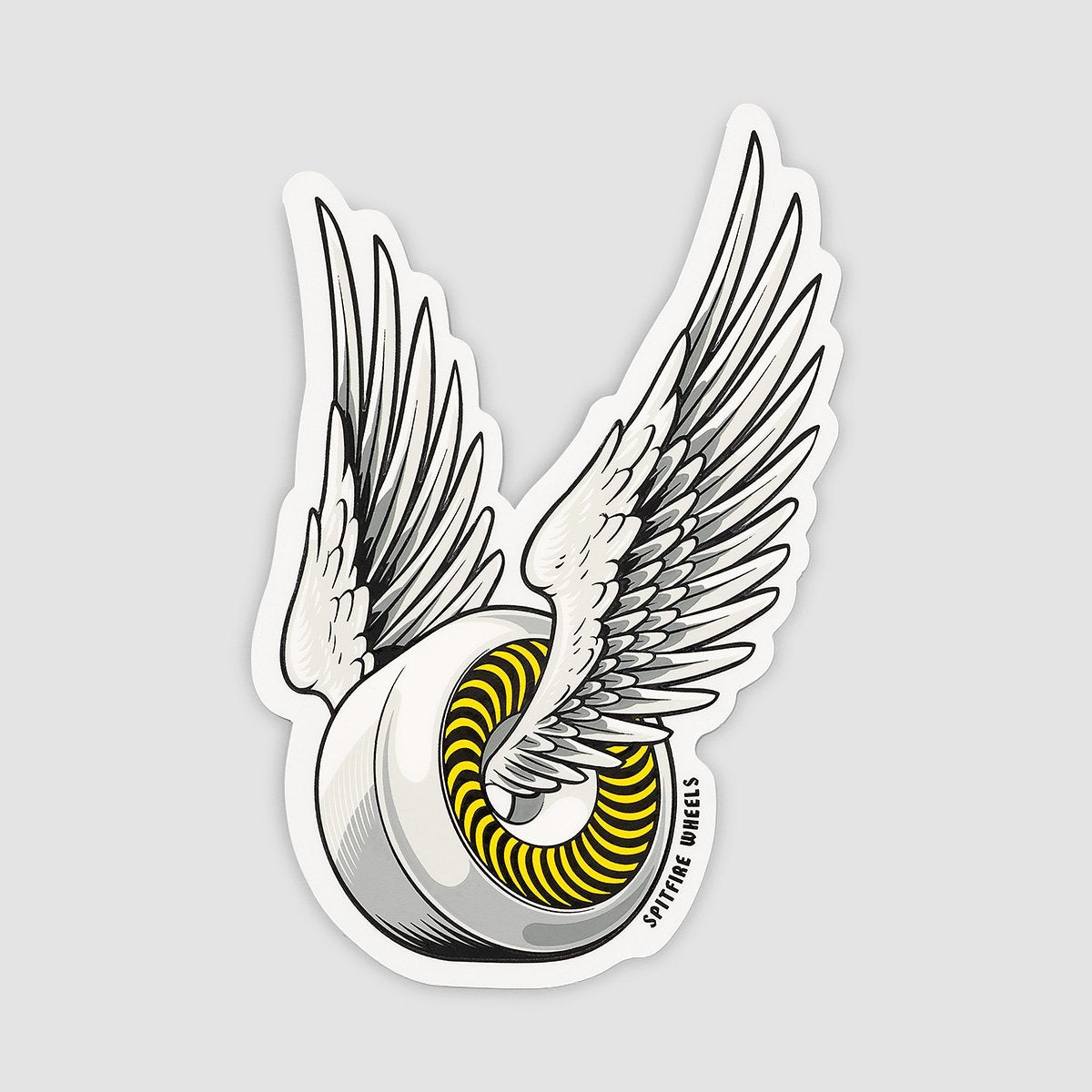 Spitfire OG Classic Sticker White/Yellow 150mm x 95mm - Skateboard