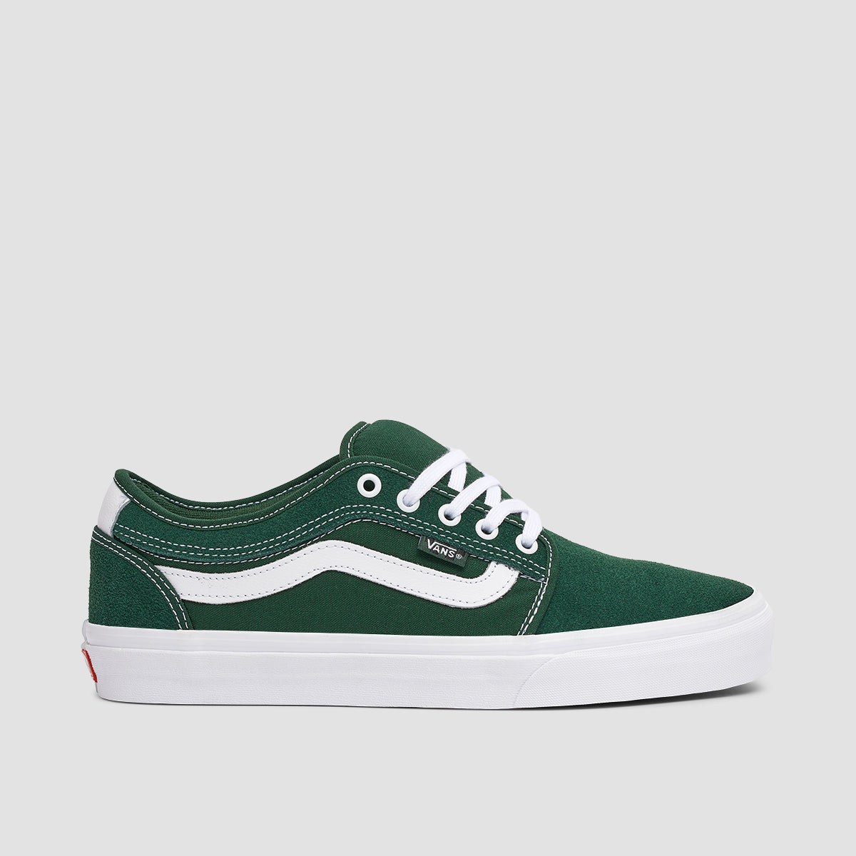 Vans Chukka Low Sidestripe Shoes - Dark Green/White