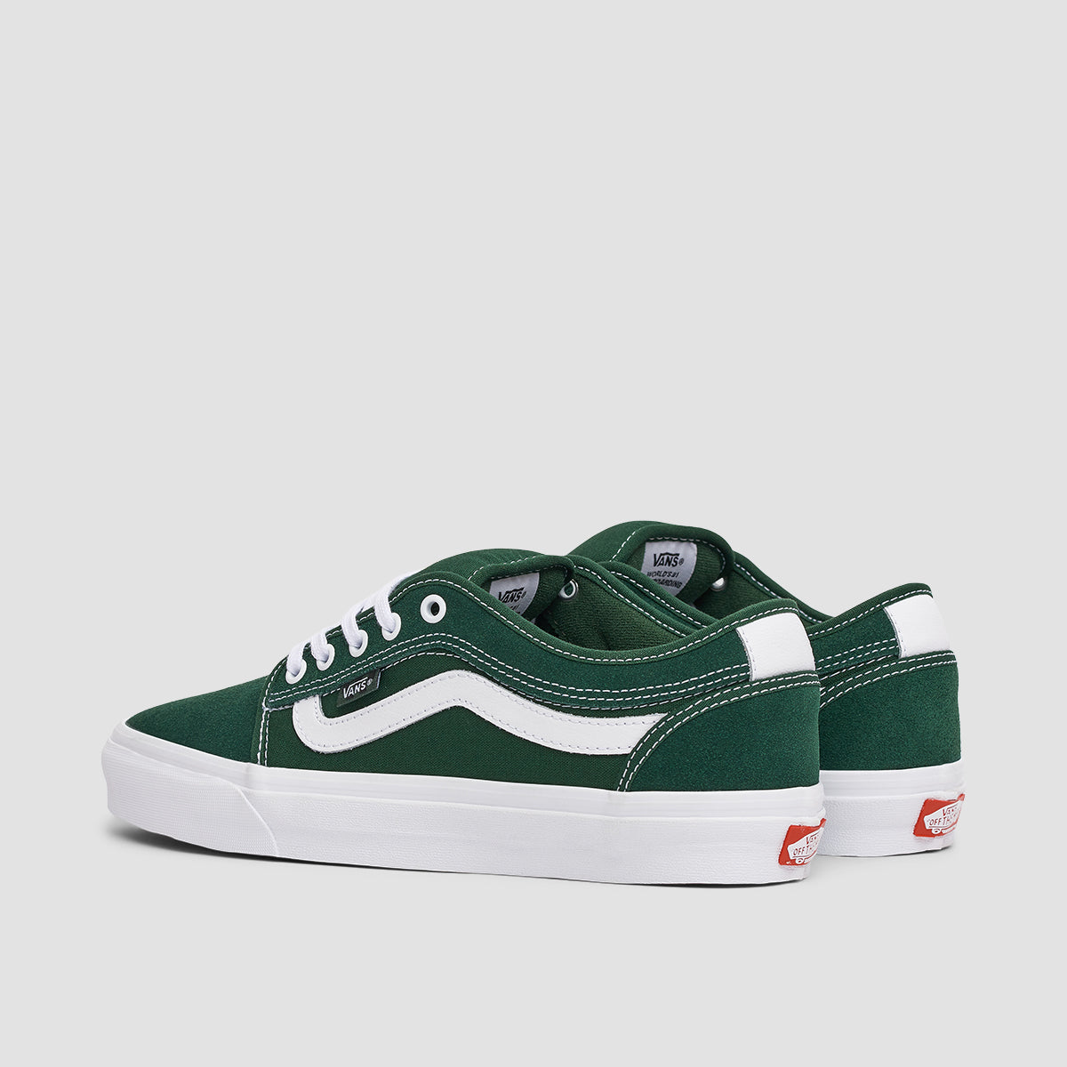 Vans Chukka Low Sidestripe Shoes - Dark Green/White